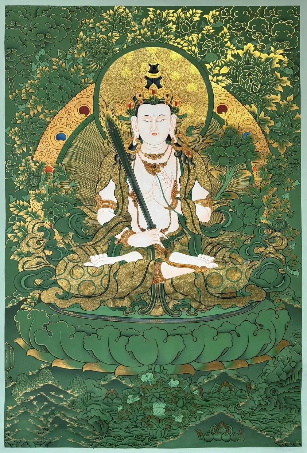 The Sacred Realm on Canvas: The Artistic and Spiritual Codes of Akashagarbha Bodhisattva Thangka