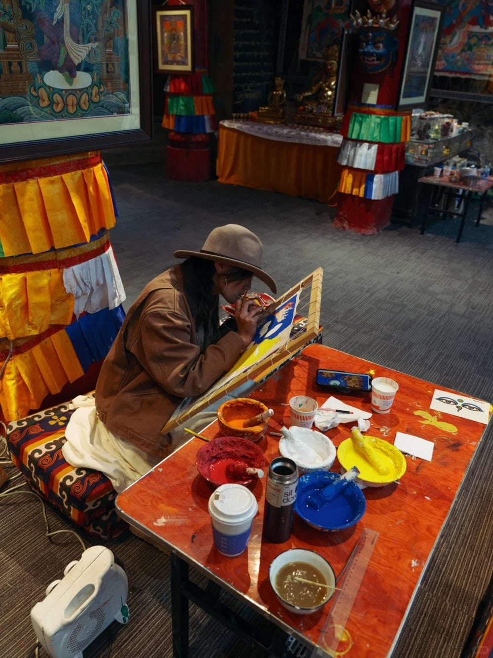 The Coloring Process of Thangkas Pigments and Coloring