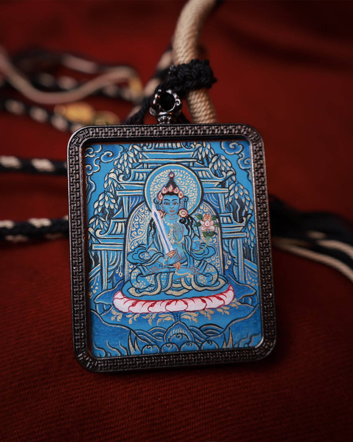 Akashagarbha Bodhisattva Thangka Amulet