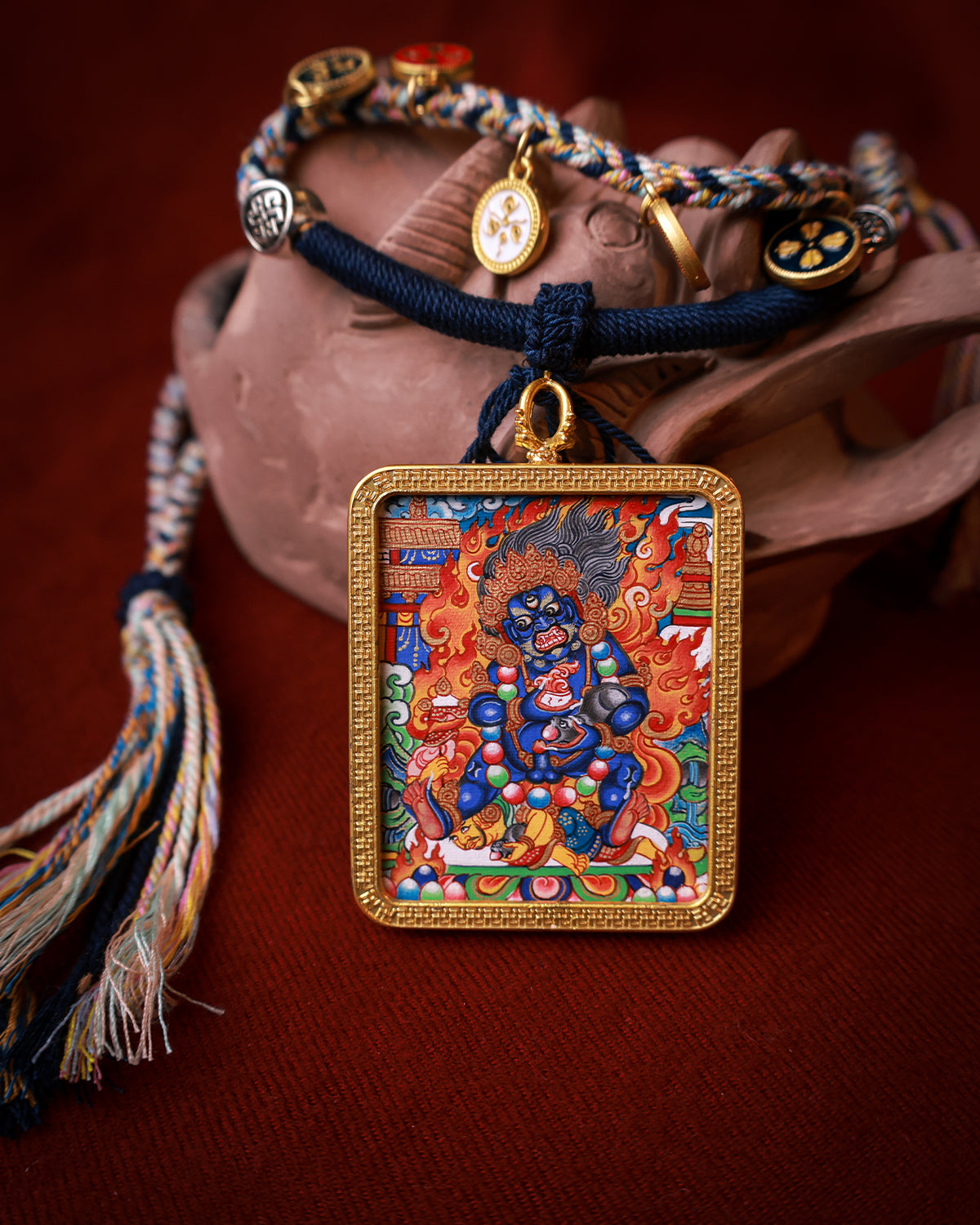 Black Jambhala Thangka Amulet
