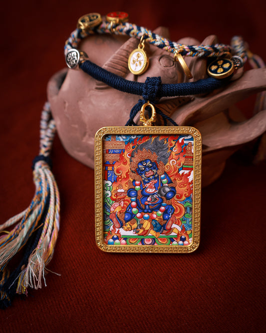 Black Jambhala Thangka Amulet