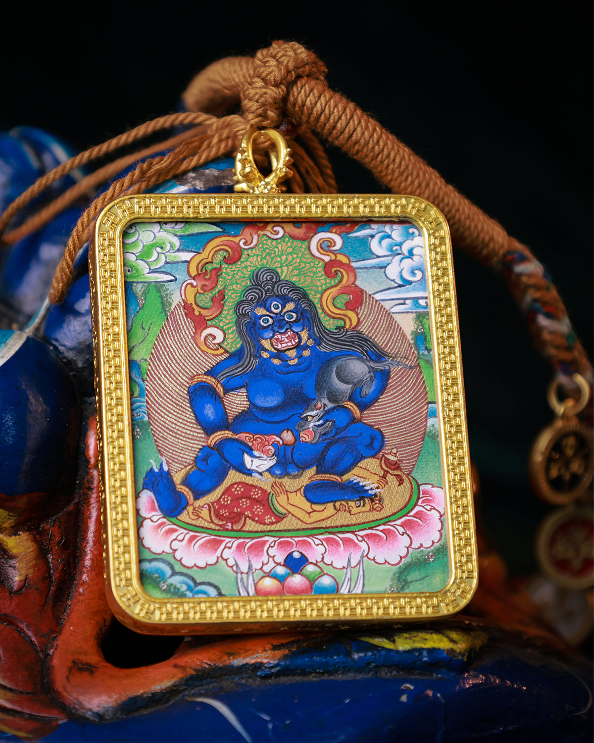 Black Jambhala Thangka Amulet
