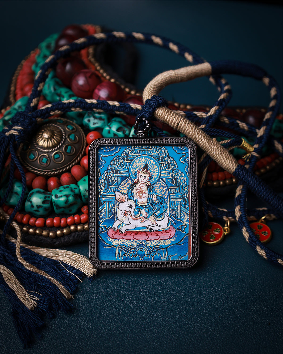 Samantabhadra Bodhisattva Thangka Amulet