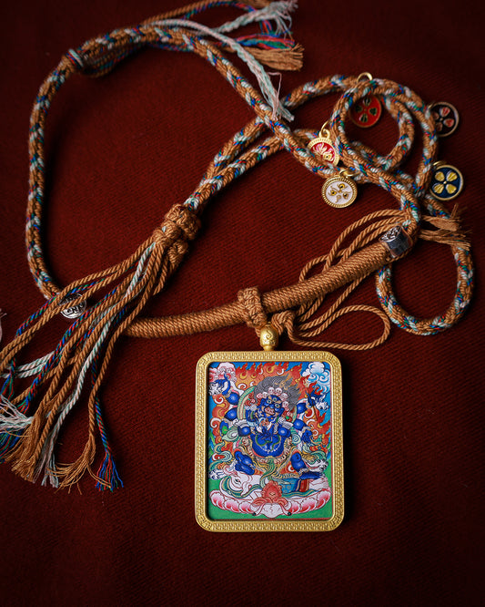 Six-Armed Mahakala Thangka Amulet