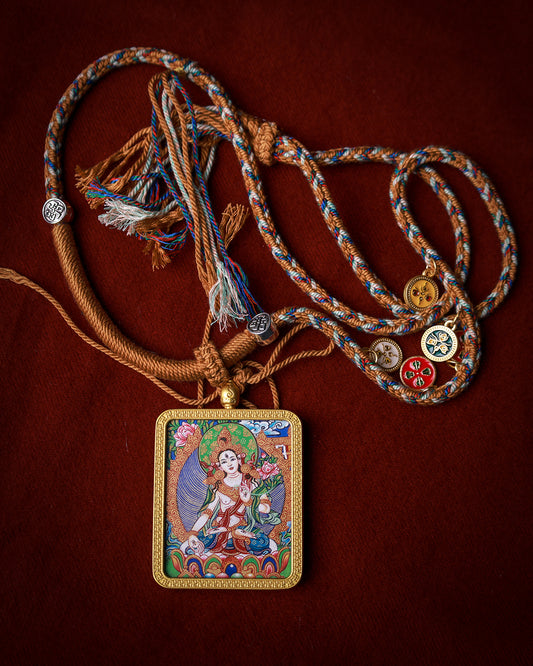 White Tara Thangka Amulet