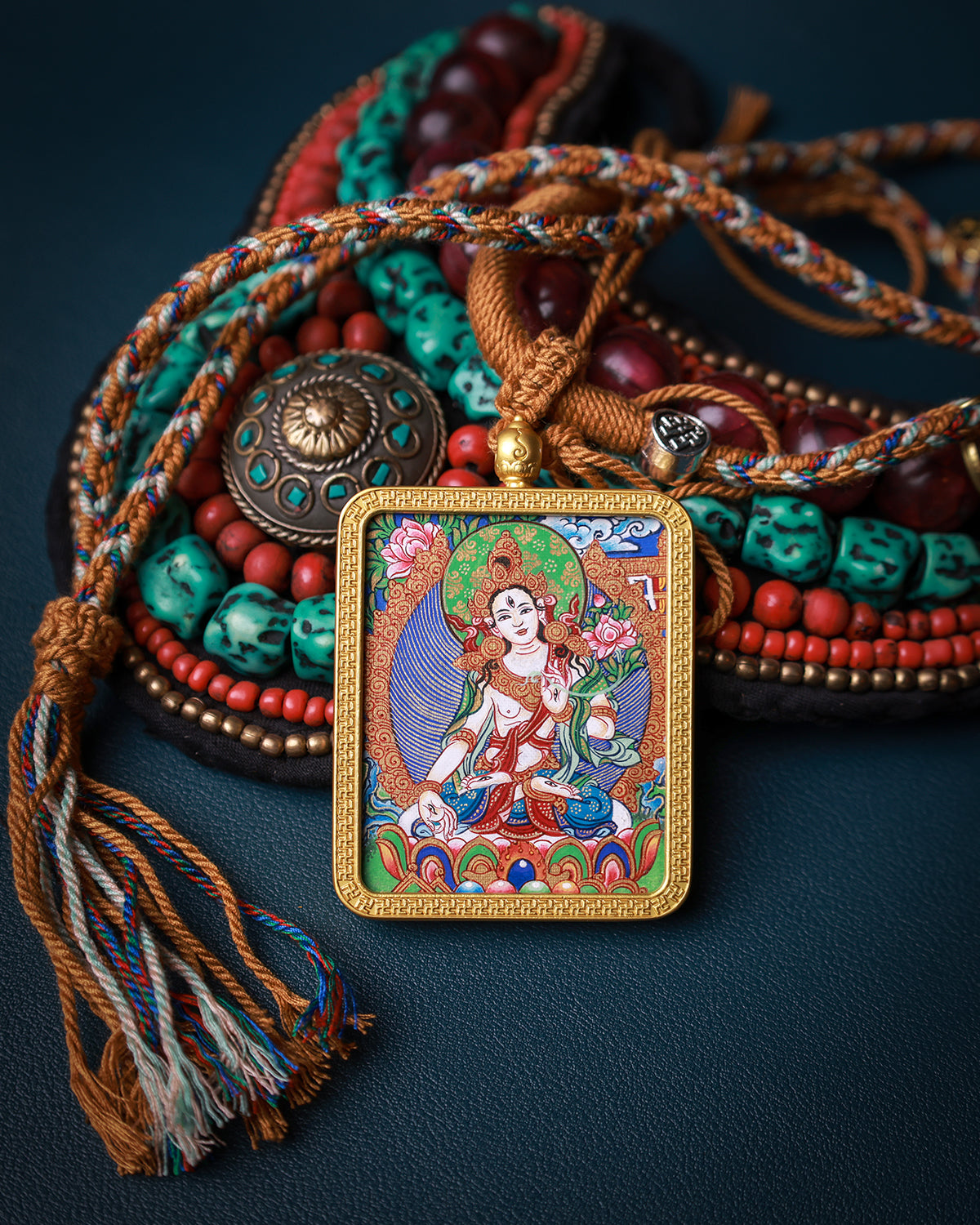 White Tara Thangka Amulet