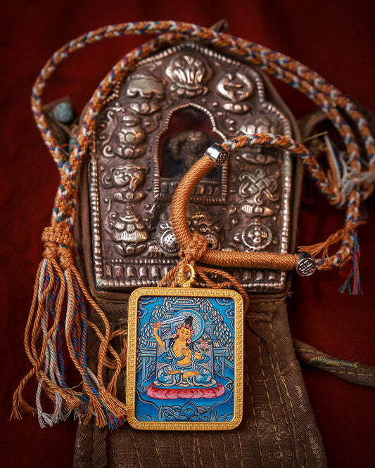 Manjushri Bodhisattva Thangka Amulet