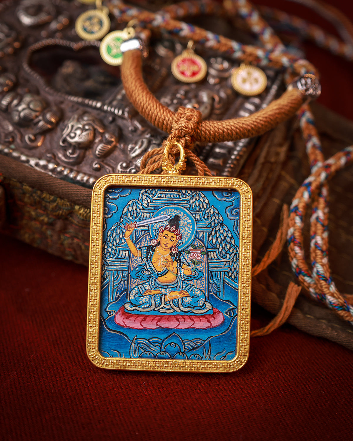 Manjushri Bodhisattva Thangka Amulet
