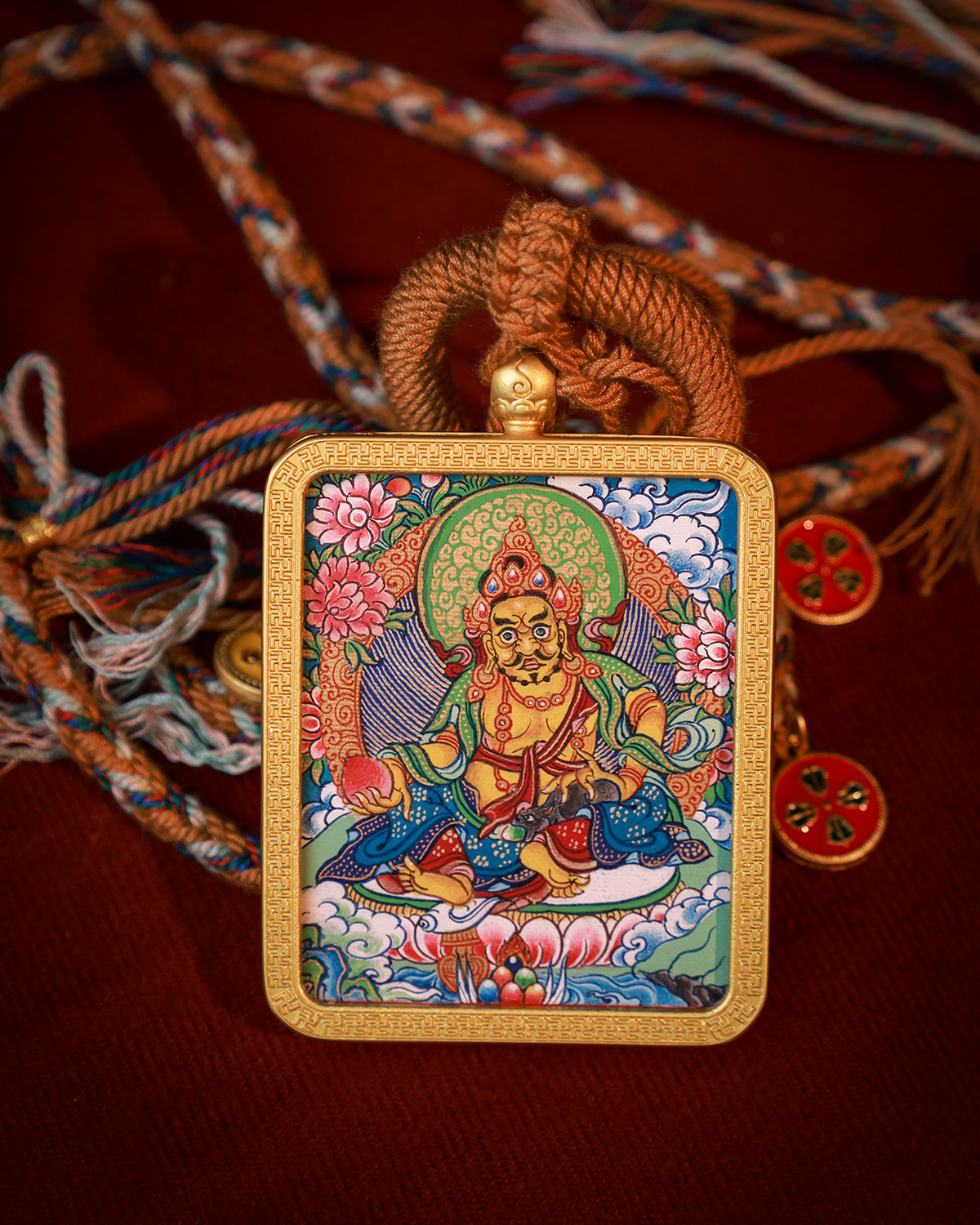 Yellow Jambhala Thangka Amulet